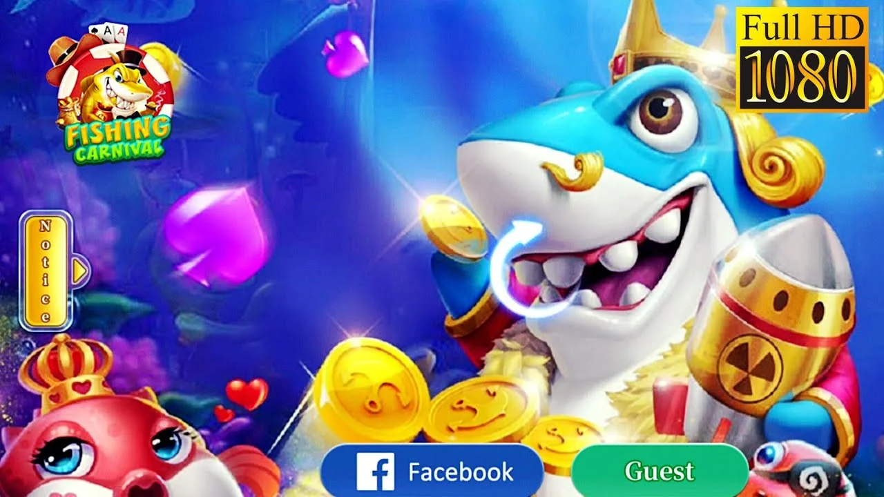 Layar permainan arcade ikan dengan suasana bawah laut